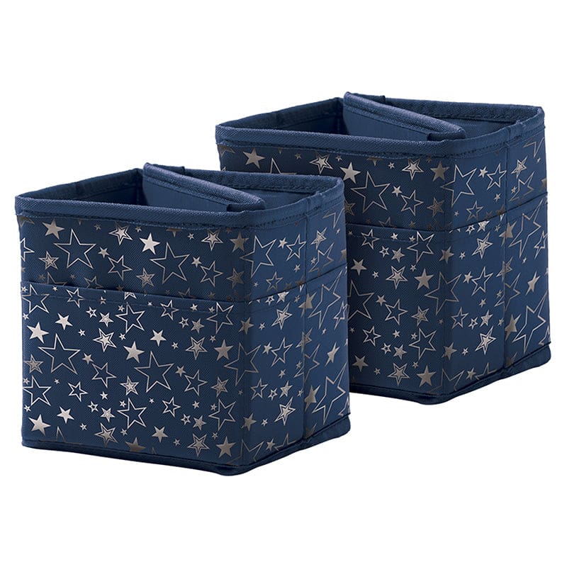 Tabletop Storage Navy with Slvr Stars (Pack of 3) - Storage Containers - Carson Dellosa Education