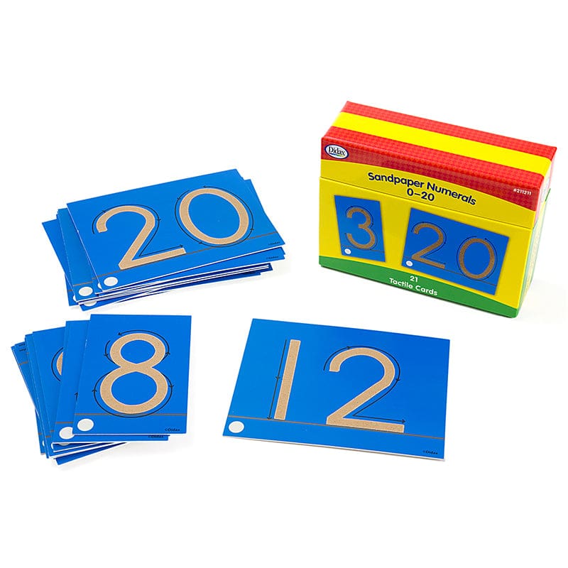 Tactile Sandpaper Number Cards 0-20 - Sensory Development - Didax