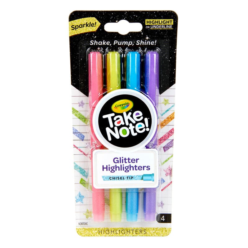 Take Note 4Ct Glitter Highlighters (Pack of 8) - Highlighters - Crayola LLC