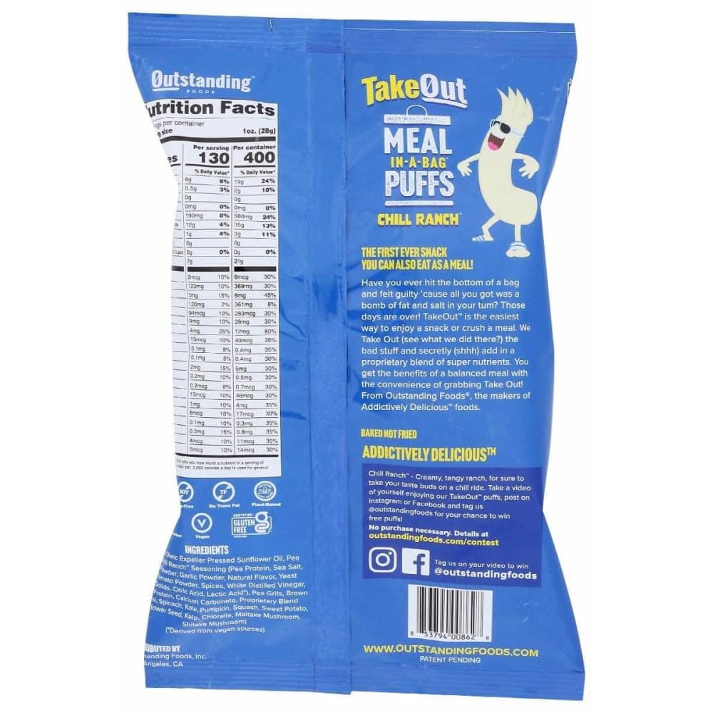 TAKE OUT Takeout Puffs Chill Ranch, 3 Oz