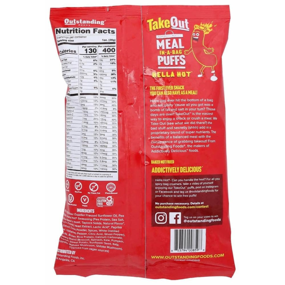 TAKE OUT Takeout Puffs Hella Hot, 3 Oz