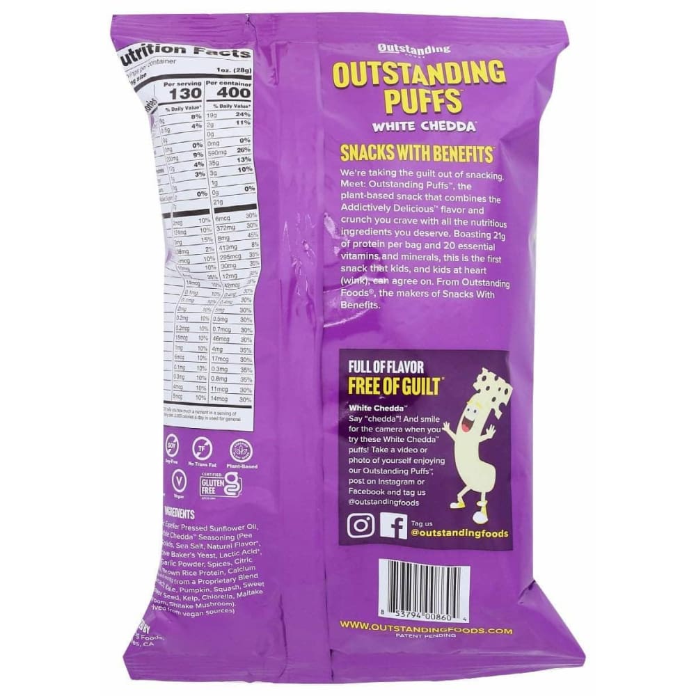 TAKE OUT Takeout Puffs White Chedda, 3 Oz