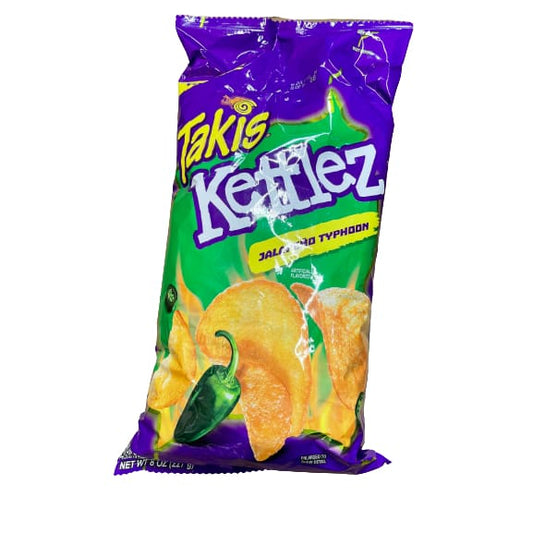 Takis Takis Kettlez Jalapeño Typhoon Potato Chips, Jalapeño Pepper Artificially Flavored Chips, 8 Ounce Bag