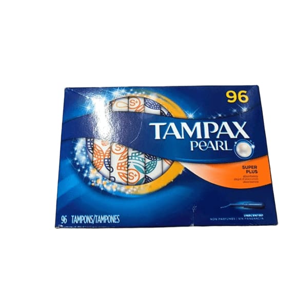 Tampax Pearl Plastic Super Plus Unscented Tampons, 96 ct. - ShelHealth.Com