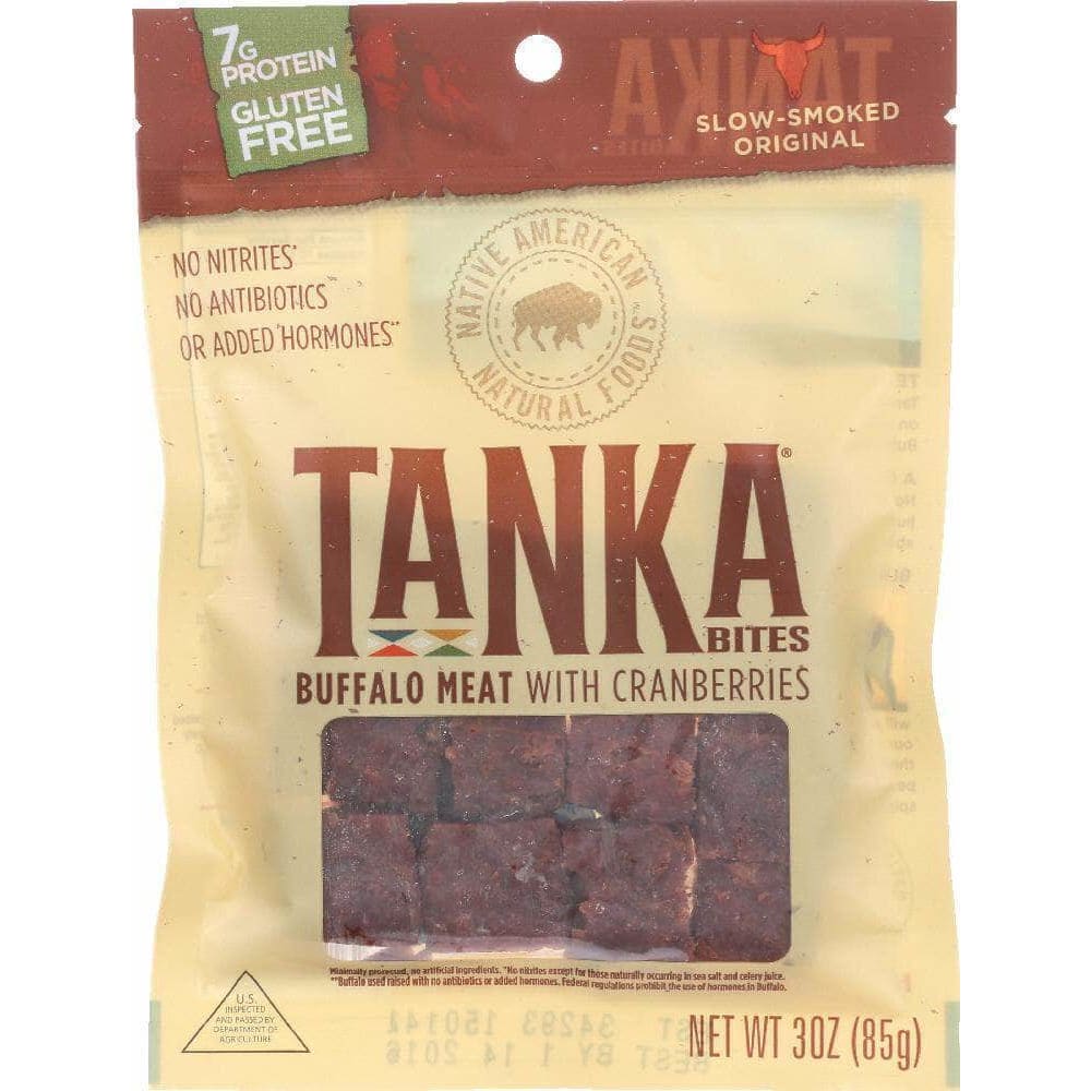 Tanka Bar Tanka Bites Buffalo Meat Cranberry Slow Smoked Original, 3 Oz