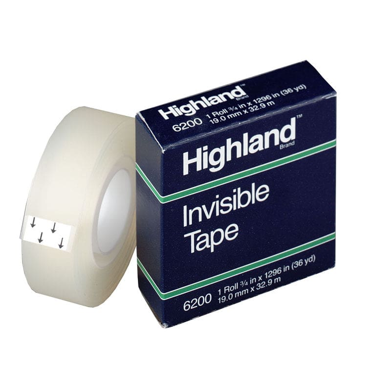 Tape Highland Invisible 3/4 X1296 (Pack of 12) - Tape & Tape Dispensers - 3M Company