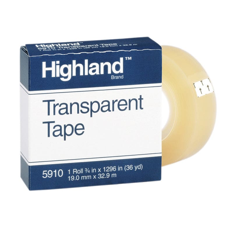Tape Highland Transparent 3/4X1296 (Pack of 12) - Tape & Tape Dispensers - 3M Company