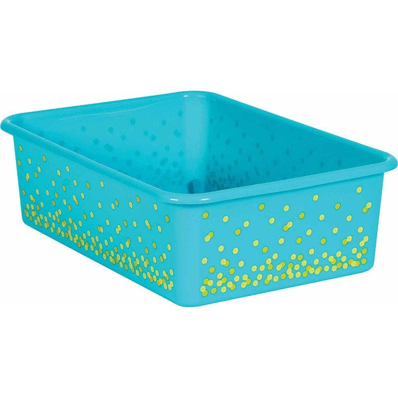 Teal Confetti Large Plastic Bin (Pack of 6) - Storage Containers - Teacher Created Resources