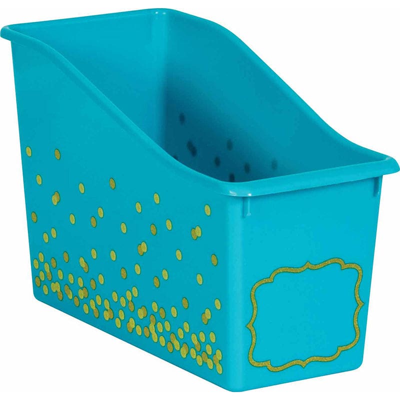 Teal Confetti Plastic Book Bin (Pack of 6) - Storage Containers - Teacher Created Resources