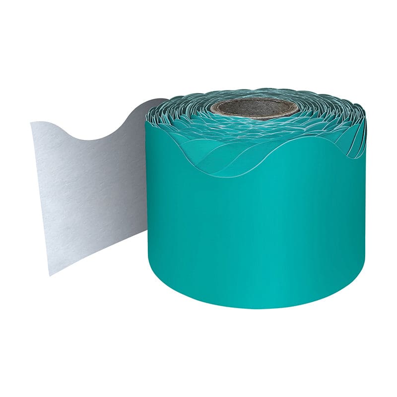 Teal Rolled Scalloped Borders (Pack of 6) - Border/Trimmer - Carson Dellosa Education