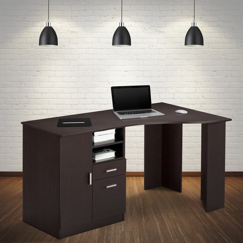 Techni Mobili Classic Office Desk with Storage Espresso - Office Desks - Techni Mobili