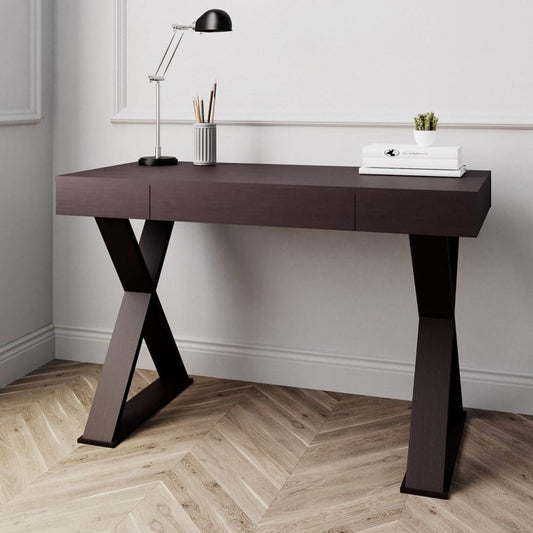Techni Mobili Trendy Writing Desk with Drawer Espresso - Office Desks - Techni Mobili