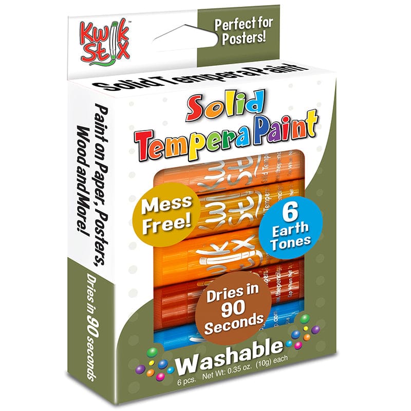 Tempera Paint Earth Tones 6 Colors Kwik Stix (Pack of 8) - Paint - The Pencil Grip