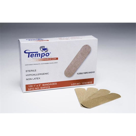 Tempo Medical Bandaid Fabric 1In X 3In Box of 100 (Pack of 6) - Wound Care >> Basic Wound Care >> Bandage - Tempo Medical