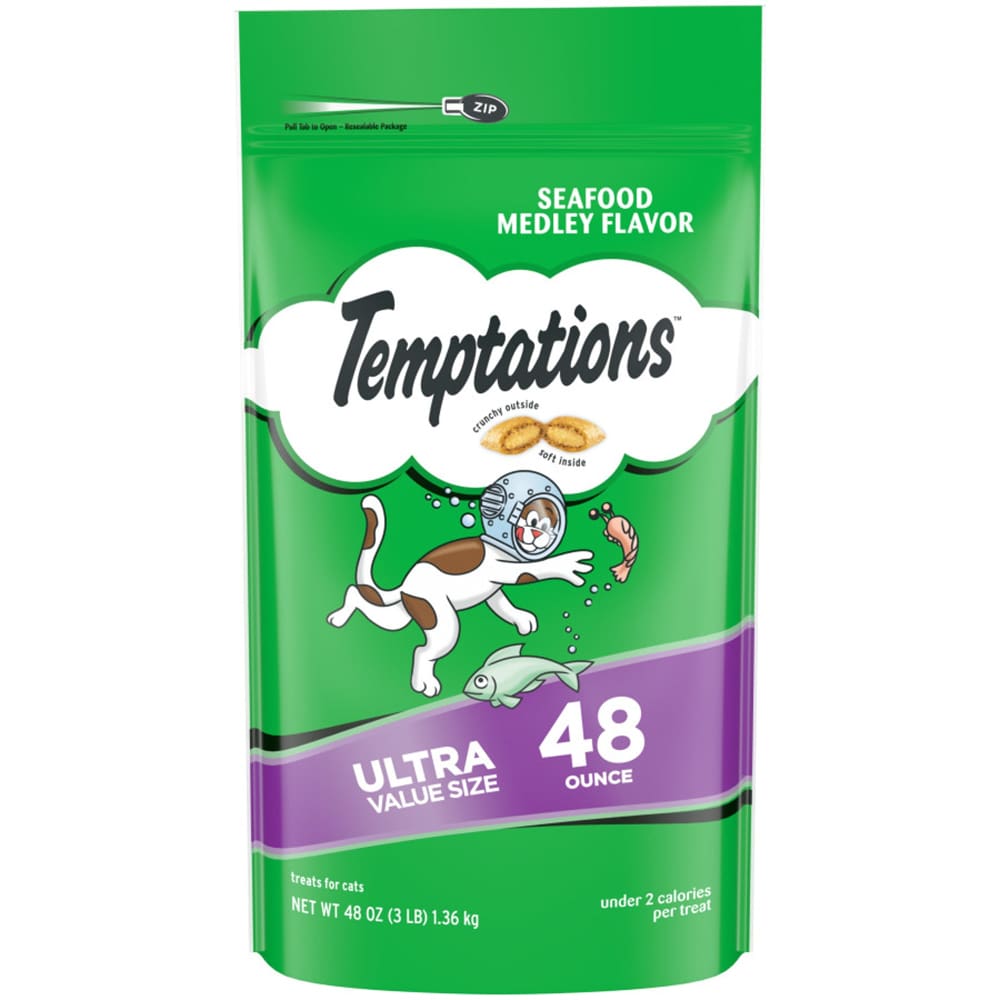 Temptations Classics Crunchy Soft Adult Cat Treats Seafood Medley 48 oz - Pet Supplies - Temptations