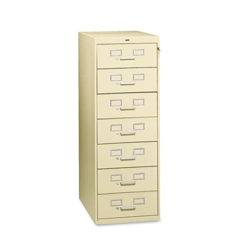 Tennsco Seven-drawer Multimedia/card File Cabinet Black 19.13 X 28.5 X 52 - Furniture - Tennsco