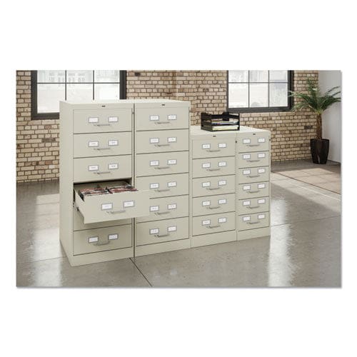 Tennsco Seven-drawer Multimedia/card File Cabinet Black 19.13 X 28.5 X 52 - Furniture - Tennsco