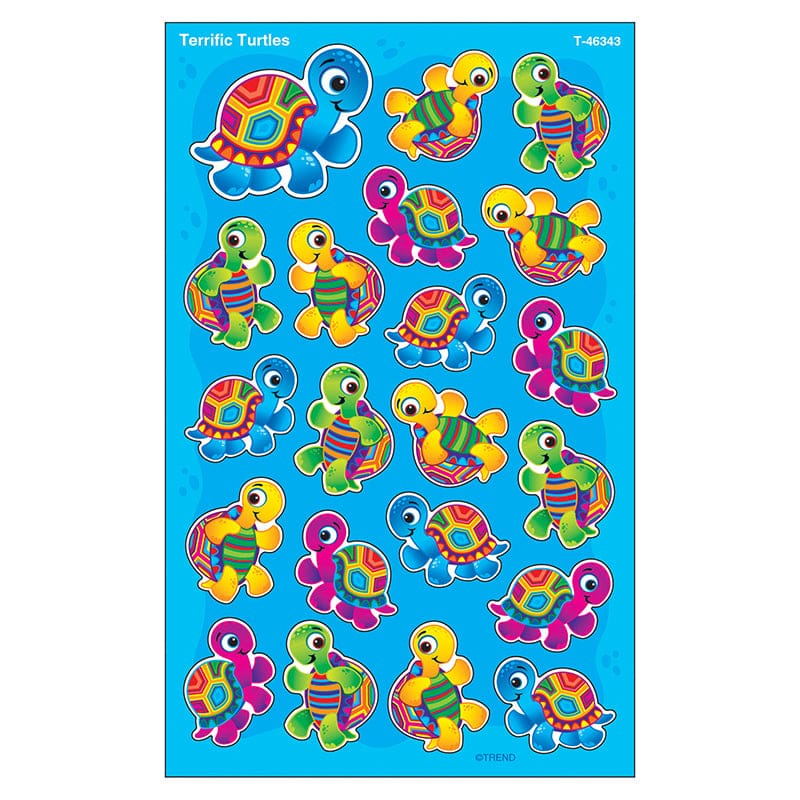 Terrific Turtle Super Stickers Lg (Pack of 12) - Stickers - Trend Enterprises Inc.