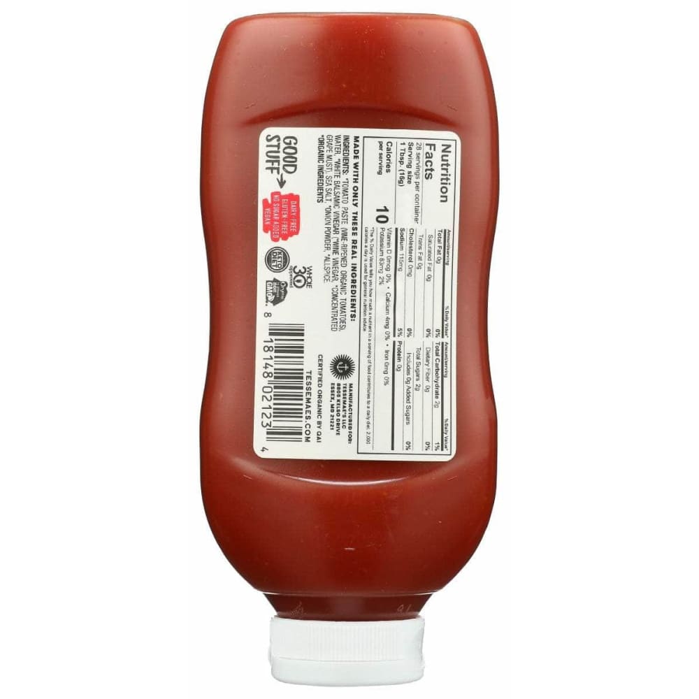 TESSEMAES Grocery > Pantry > Condiments TESSEMAES Ketchup Orgnc Unsweetened, 14 oz