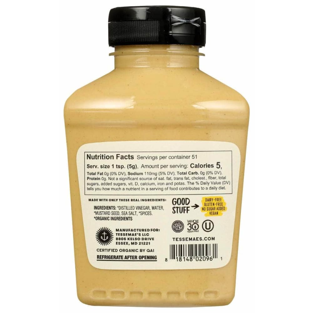 TESSEMAES Grocery > Pantry > Condiments TESSEMAES: Mustard Dijon Org, 9 oz