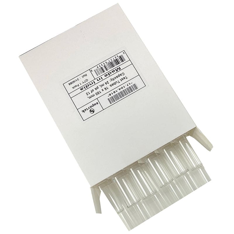 Test Tubes 16 X 150 Mm/24 Ml 12/Pk (Pack of 10) - Lab Equipment - Supertek Scientific