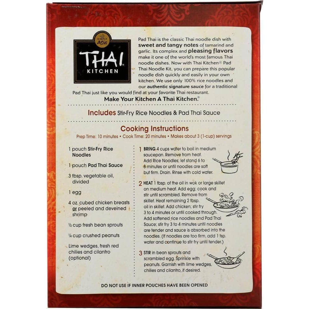 Thai Kitchen Pad Thai Noodle Kit Stir-Fry Rice Noodles & Pad Thai Sauce ...