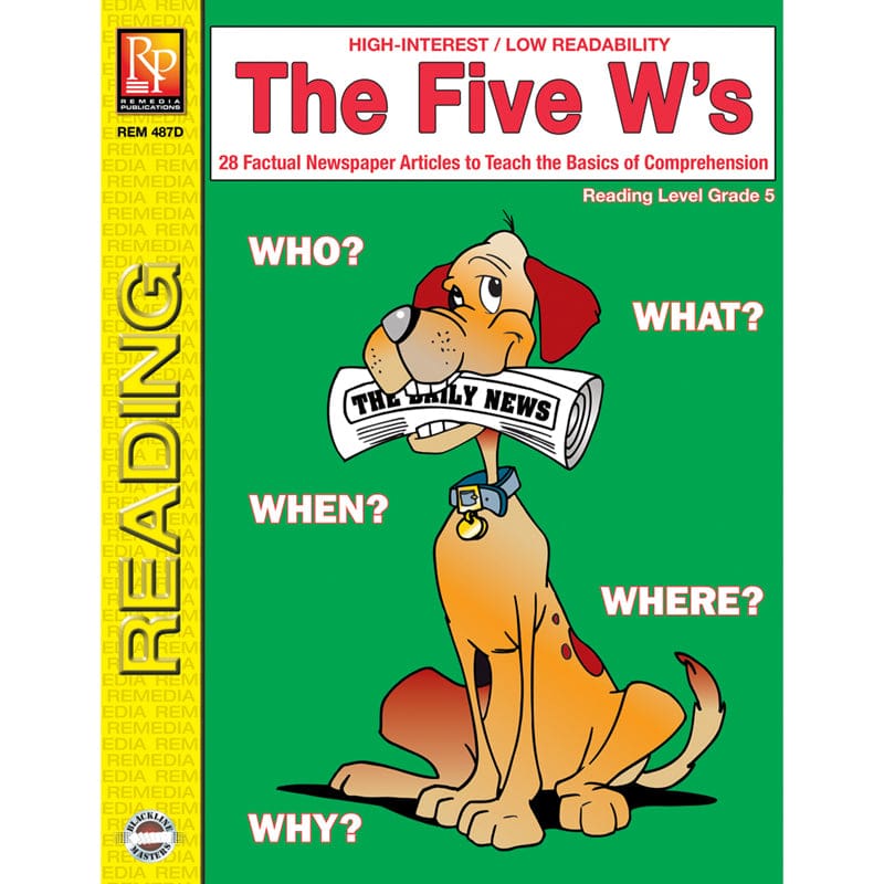 The 5 Ws 5Th Gr Reading Level (Pack of 6) - Comprehension - Remedia Publications