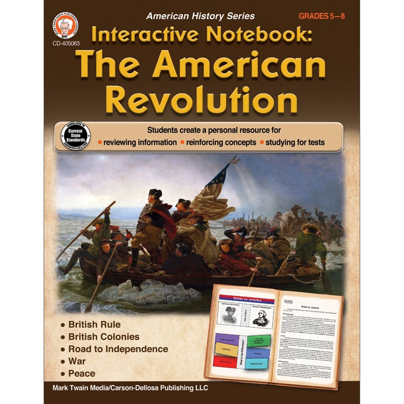 The American Revolution Book Gr 5-8 Interactive Ntbk (Pack of 6) - History - Carson Dellosa Education