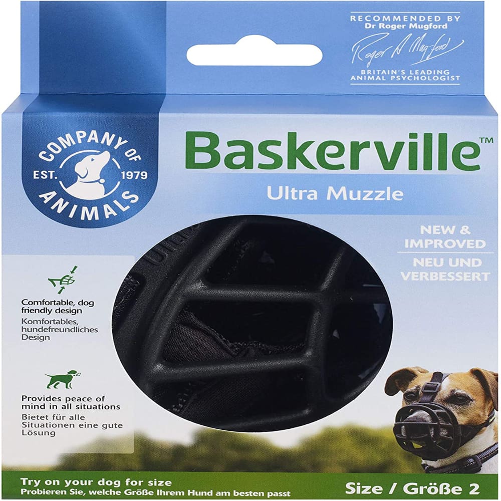 The Company Of Animals Dog Baskerville Ultra Muzzle Black Size 2 - Pet Supplies - The Honest Kitchen