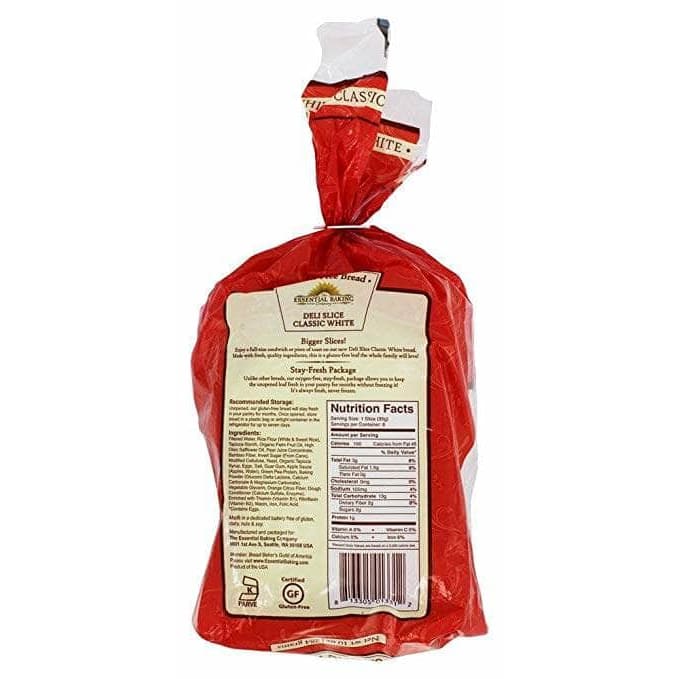 The Essential Baking Company The Essential Baking Company Bread Classic White Deli Gluten Free, 10 oz
