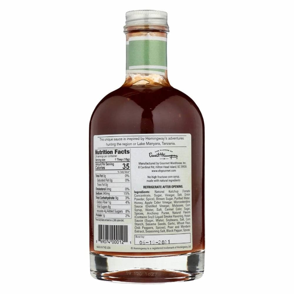 THE FLAVORS OF ERNEST HEMINGWAY Grocery > Pantry THE FLAVORS OF ERNEST HEMINGWAY: The Hunt BBQ Sauce, 375 ml