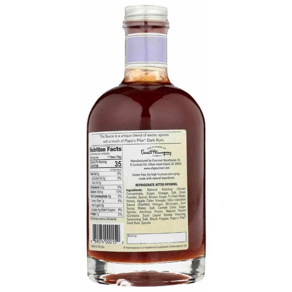 THE FLAVORS OF ERNEST HEMINGWAY Grocery > Pantry THE FLAVORS OF ERNEST HEMINGWAY: The Pilar BBQ Sauce, 375 ml