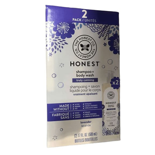 The Honest Company Truly Calming Lavender Tear Free Shampoo + Body Wash, 17 Fl Oz x 2 Pack - ShelHealth.Com
