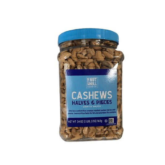 The Nut Shell Food Co The Nut Shell Food Co, Cashews Halves & Pieces, Lightly Salted, 34 oz.