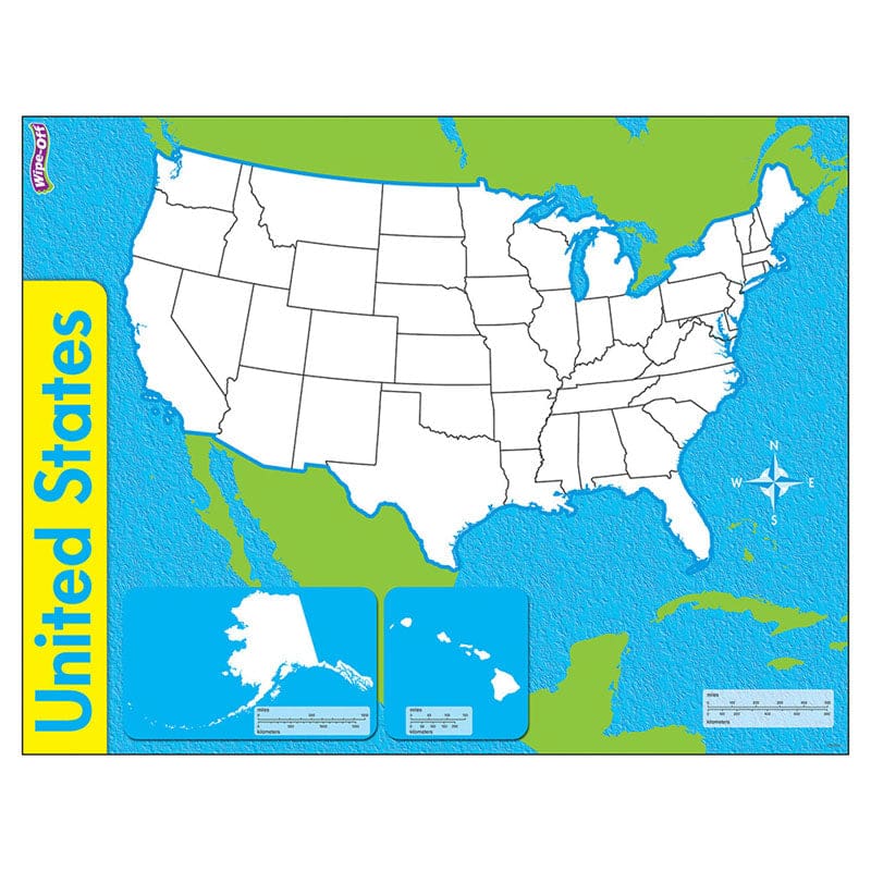 The United States Wipe Off Map 17X22 (Pack of 10) - Dry Erase Sheets - Trend Enterprises Inc.