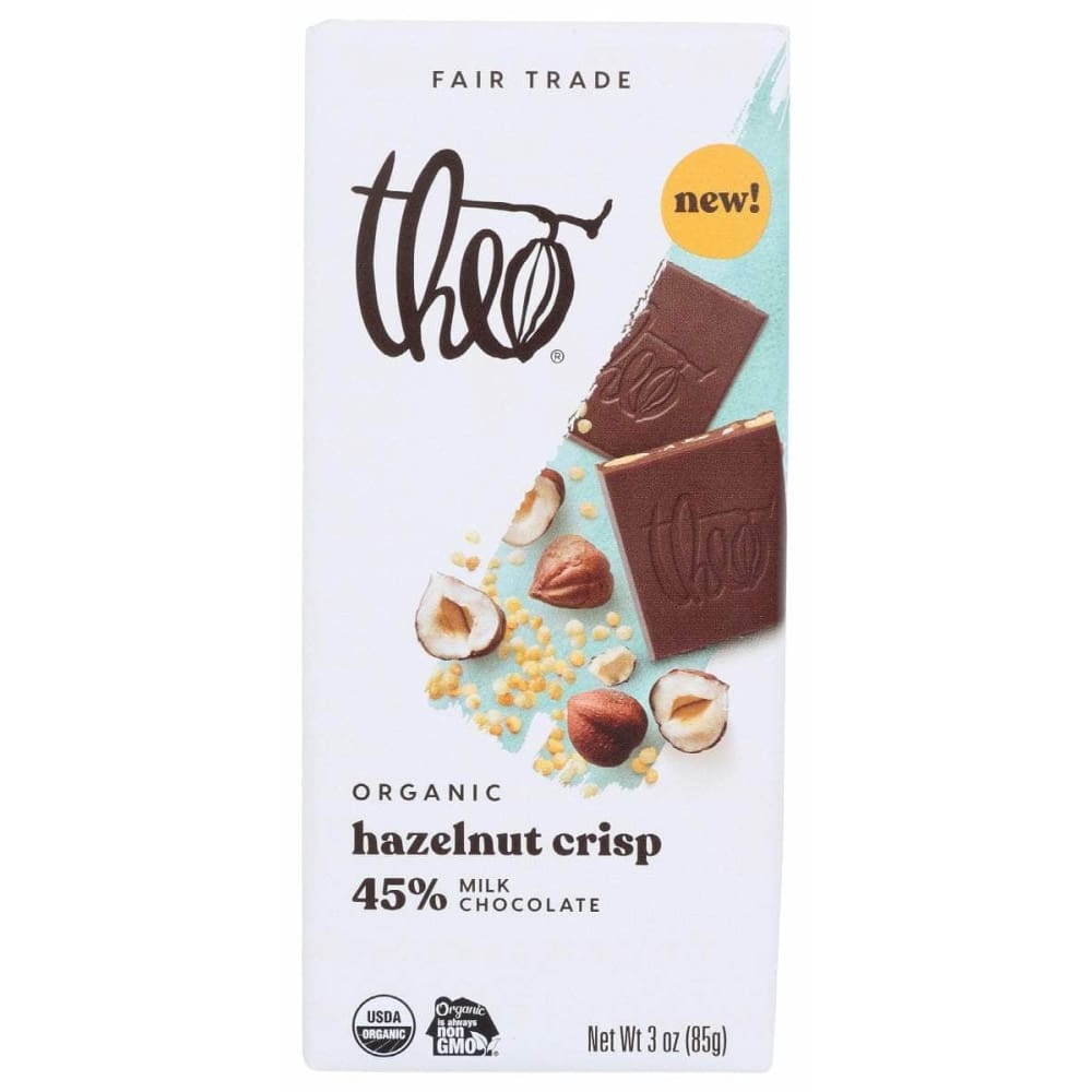 THEO CHOCOLATE Grocery > Refrigerated THEO CHOCOLATE: Hazelnut Crisp Milk Chocolate Bar, 3 oz