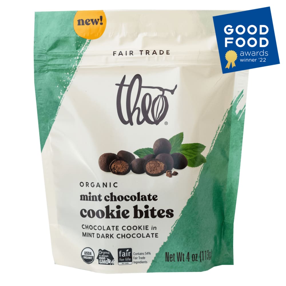 THEO CHOCOLATE Grocery > Refrigerated THEO CHOCOLATE: Mint Chocolate Cookie Bites, 4 oz