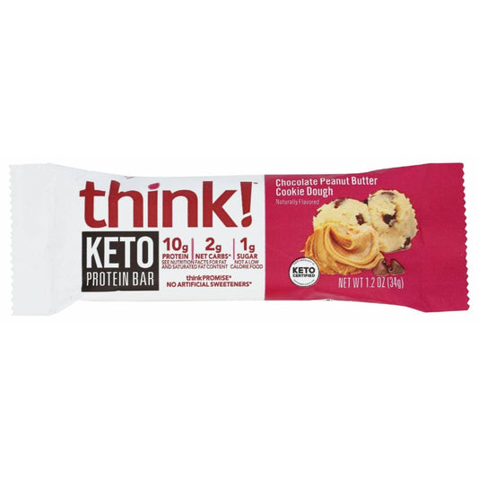 THINK Grocery > Nutritional Bars THINK: Chocolate Peanut Butter Cookie Dough Keto Protein Bar, 1.2 oz