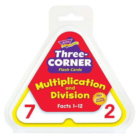 Three-Corner Flash Cards 46/Pk Multiplication & Division (Pack of 3) - Flash Cards - Trend Enterprises Inc.