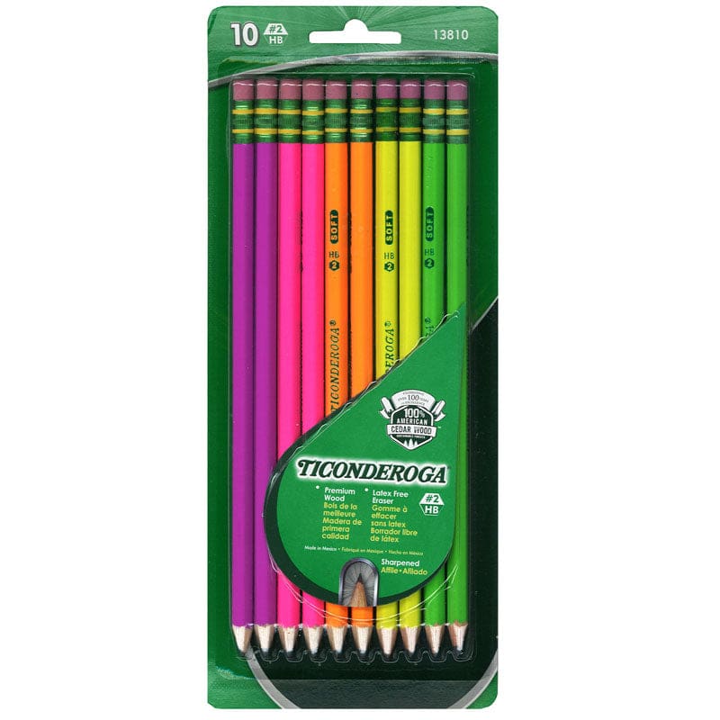 Ticonderoga Neon Wood Pencils 10Pk Premium (Pack of 10) - Pencils & Accessories - Dixon Ticonderoga Company