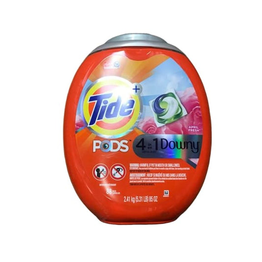 Tide PODS Plus Downy HE Turbo Liquid Detergent Pacs, April Fresh, 80 ct. - ShelHealth.Com