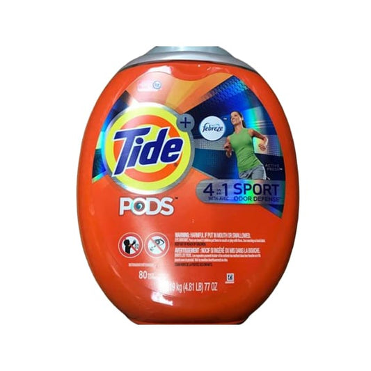 Tide PODS Plus Febreze Odor Defense Laundry Detergent Pacs, Active Fresh Scent, 80 ct. - ShelHealth.Com