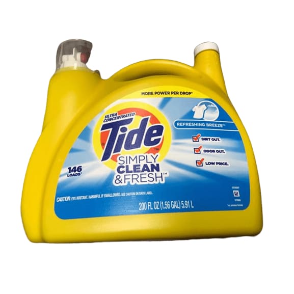 Tide Simply Clean & Fresh Refreshing Breeze Ultra Concentrated Liquid Laundry Detergent, 200 fl. oz. - ShelHealth.Com