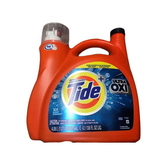 Tide Ultra Concentrated with Ultra OXI Liquid Laundry Detergent, 101 loads, 138 fl. oz. - ShelHealth.Com