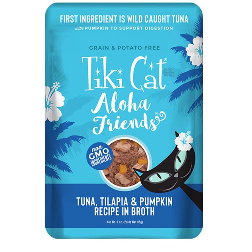 Tiki Pets Cat Aloha Tuna; Tilapia and Pumpkin 3oz. Pouch(Case Of 12) - Pet Supplies - TIKI Pets