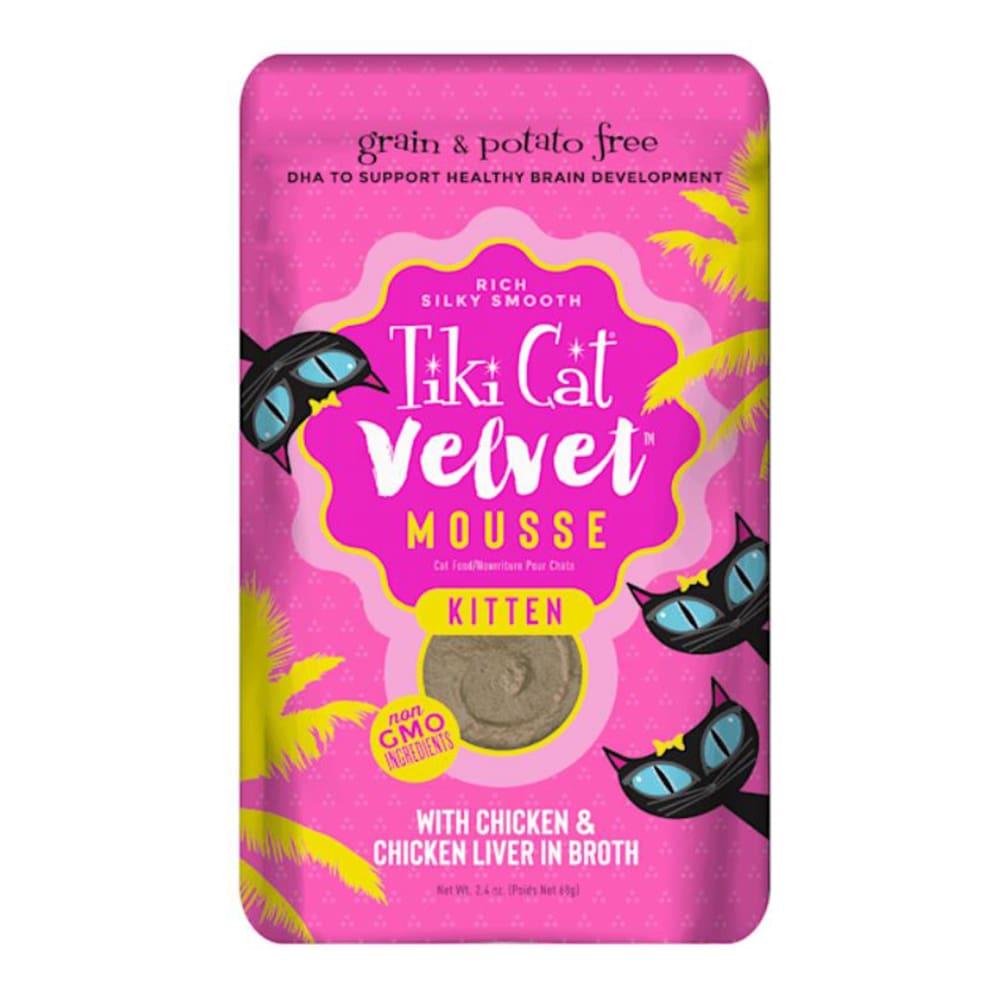 Tiki Pets Cat Kitten Mousse with Chicken and Chicken Liver in Broth 2.4oz. (Case Of 12) - Pet Supplies - TIKI Pets