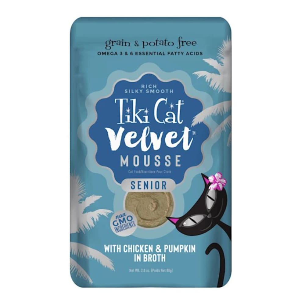 Tiki Pets Cat Senior Mousse with Chicken and Pumpkin in Broth 2.8oz. (Case Of 12) - Pet Supplies - TIKI Pets