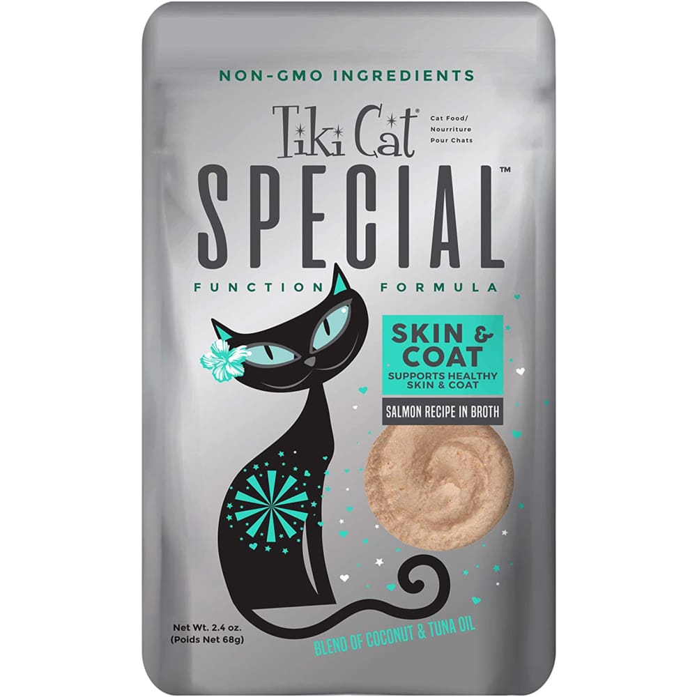 Tiki Pets Cat Special SKIN and COAT Salmon Recipe in Broth 2.4oz. (Case Of 12) - Pet Supplies - TIKI Pets