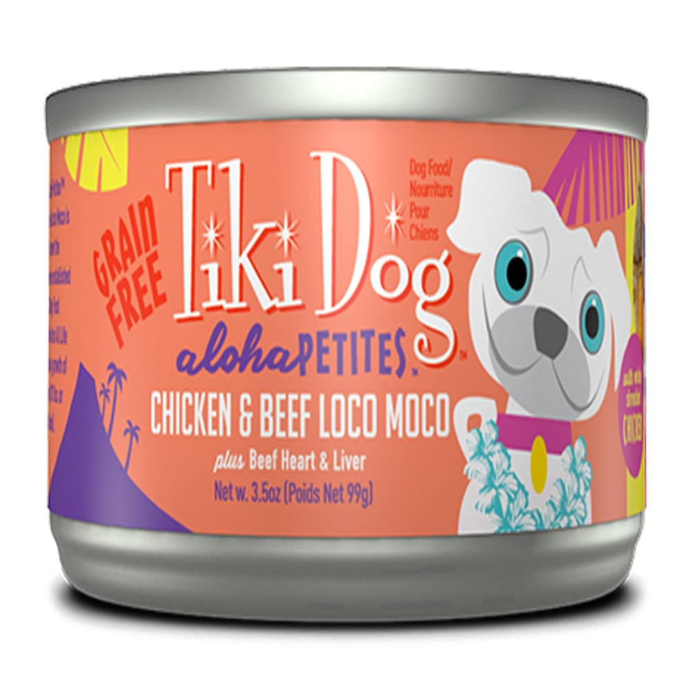 Tiki Pets Dog Aloha Petites Loco Moco Chicken and Beef 3.5Oz Pouch (Case Of 12) - Pet Supplies - TIKI Pets