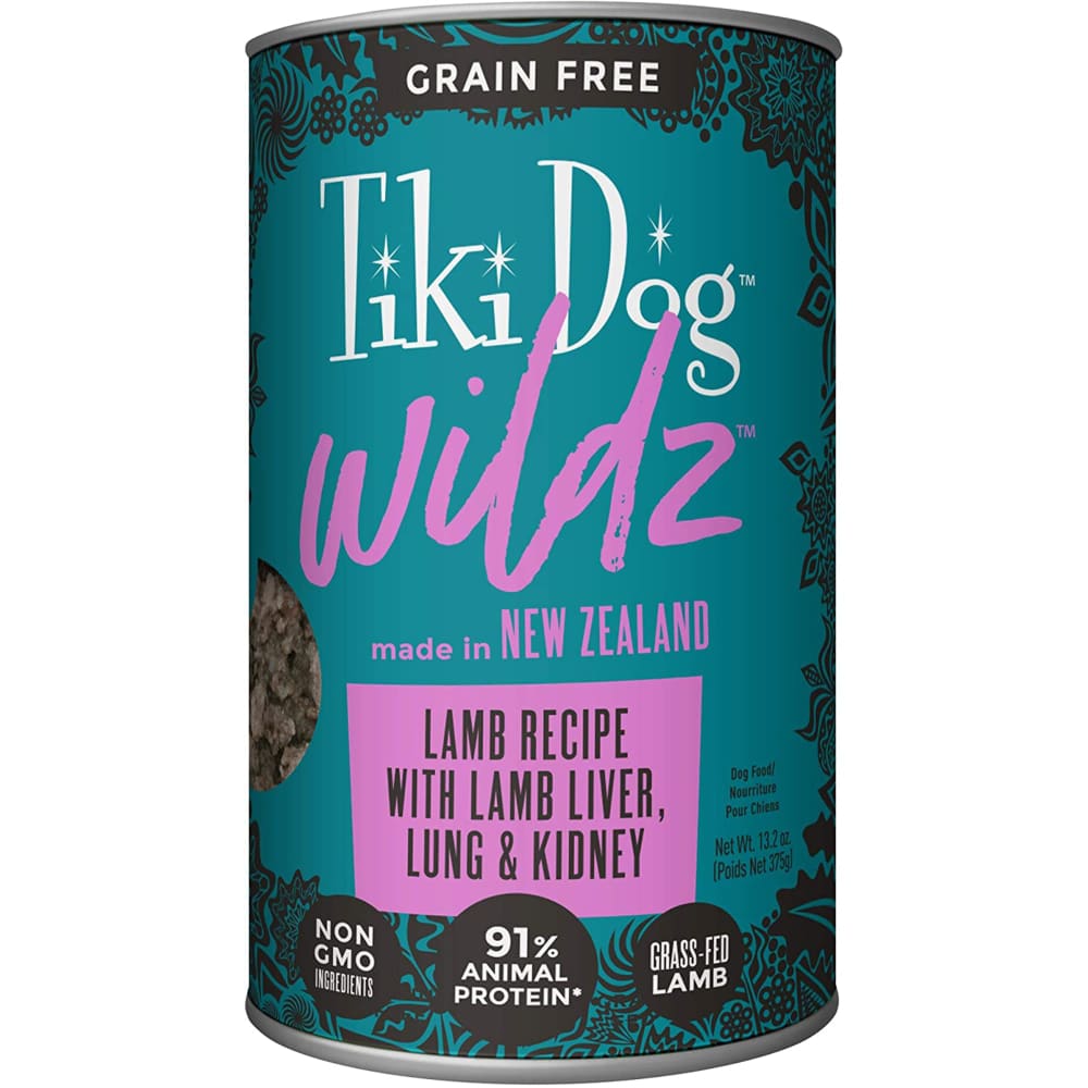 Tiki Pets Dog Wildz Lamb Recipe with Lamb Liver; Lung and Kidney 13.2oz. (Case Of 12) - Pet Supplies - TIKI Pets